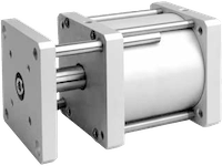 Ø125-Ø200 KDMA met flens dubbelwerkend anti-rotatie + magneet