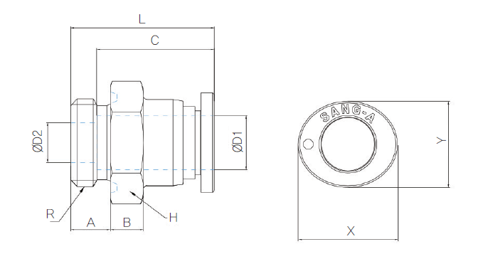 Cleanroom RVS rechte inschroef BSPP
