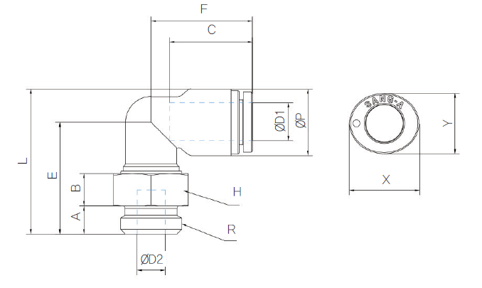 Cleanroom RVS haakse inschroef BSPP