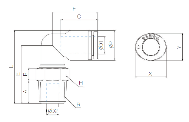 Cleanroom RVS haakse inschroef BSPT
