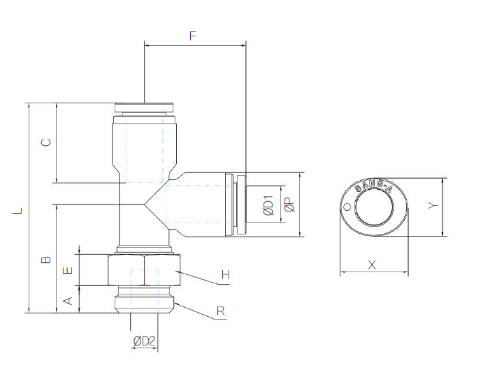 Cleanroom RVS L-inschroef BSPP