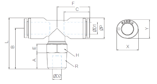 Cleanroom RVS T-inschroef BSPT