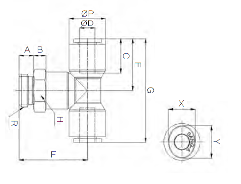 Hittebestendig T-inschroef BSPP