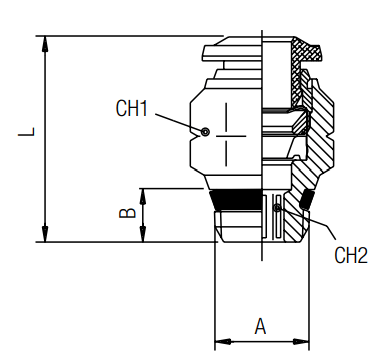 afmetingen push-in fittingen INCH rechte inschroef