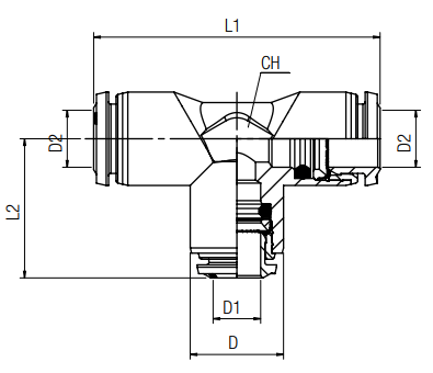 afmetingen push-in fittingen INCH schotdoorvoer